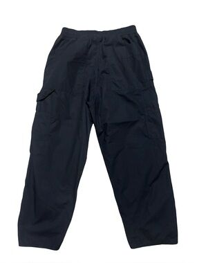 SUNNEI Men's Black Cargo Cotton Utility Streetwear Pants w/ Elastic Waist Large